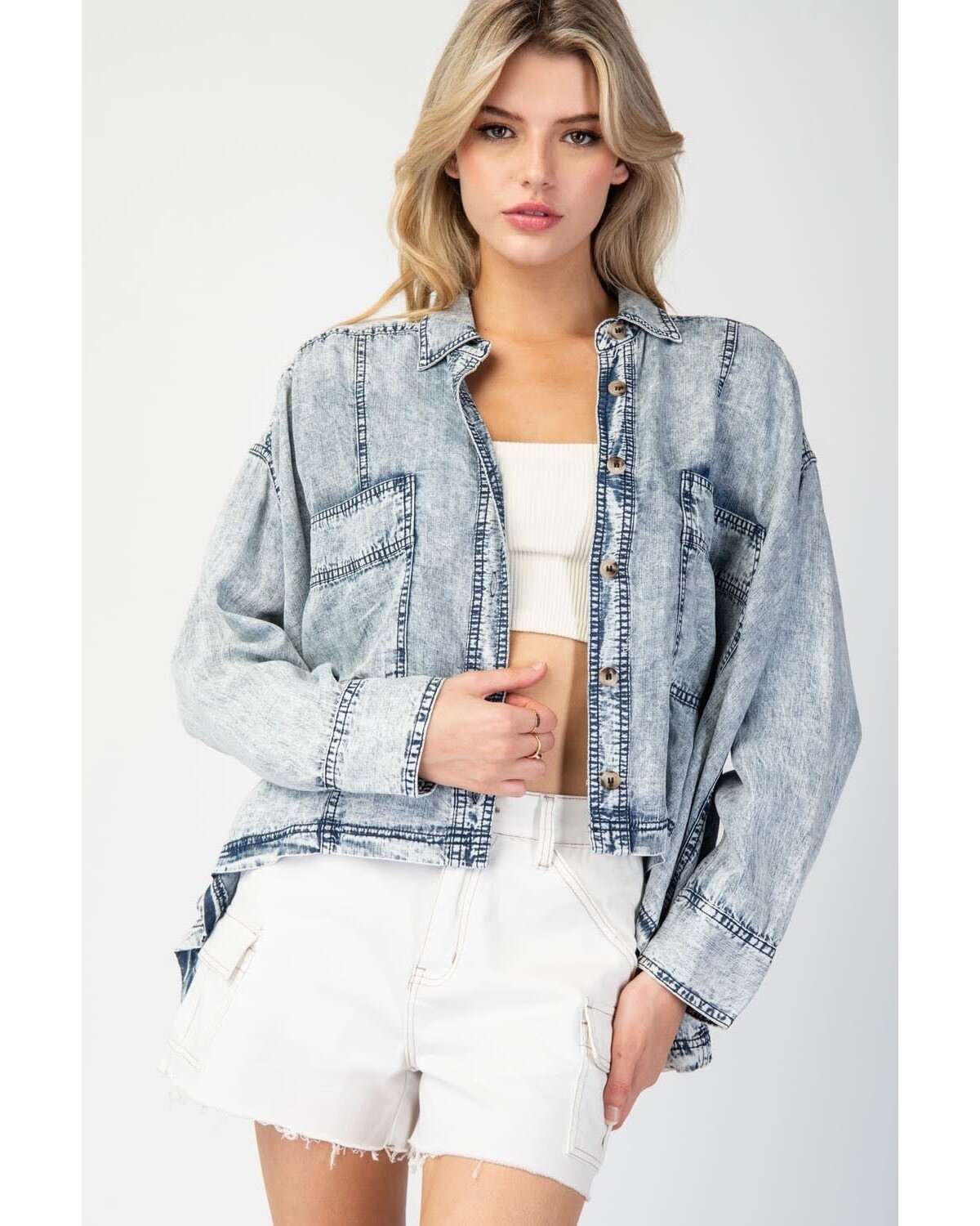 Plus washed jacket