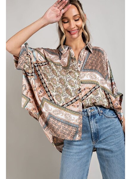 Plus printed Half Sleeve Top