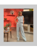 Buttoned Vest Top & Rise Wide Leg Pants