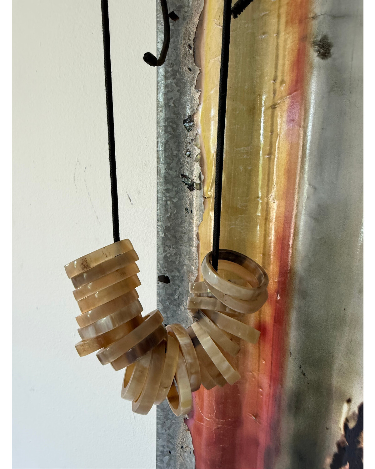 Natural ring horn necklace