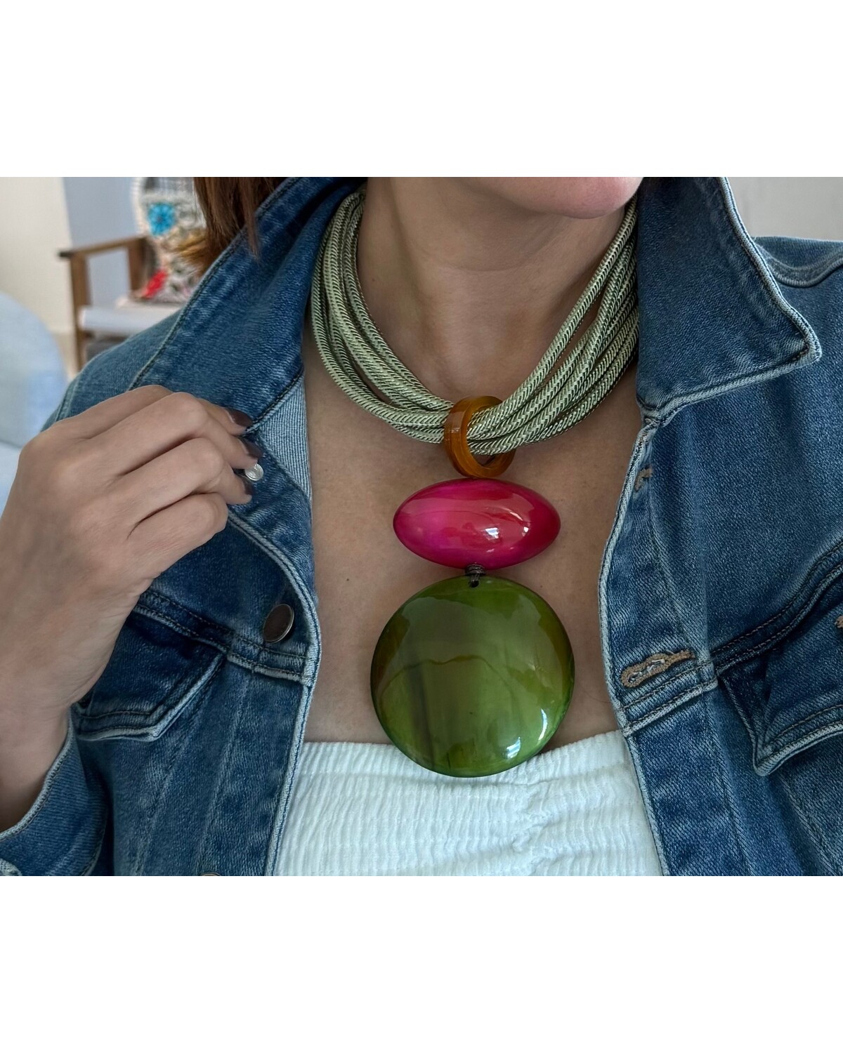 18” natural horn necklaces