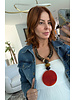 Bold Horn & Red Pendant Necklace