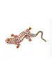 GOLD PINK CRYSTAL LIZARD BROOCH PINS