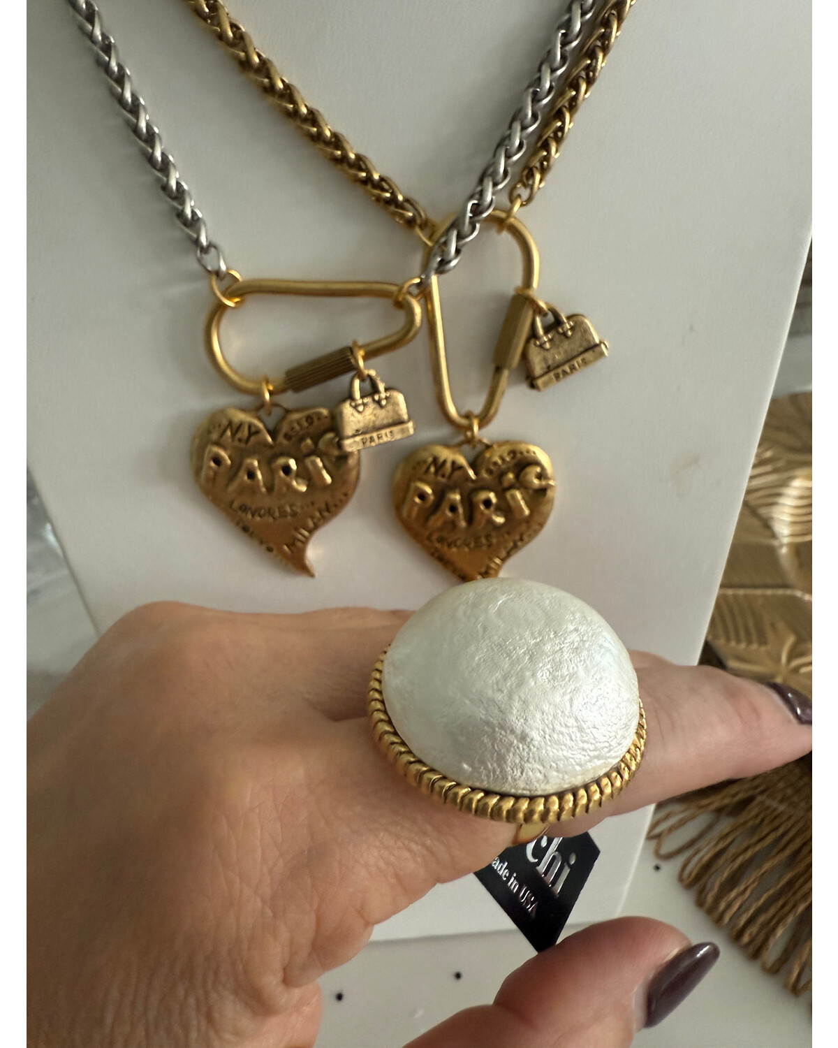 Big white ring 24k