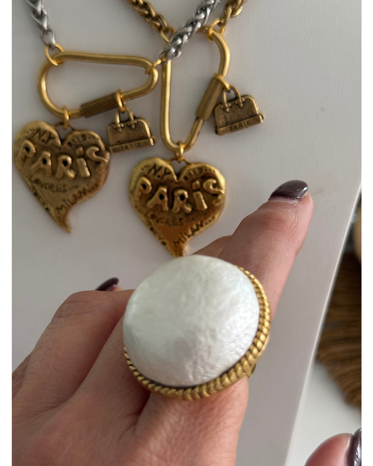 Big white ring 24k