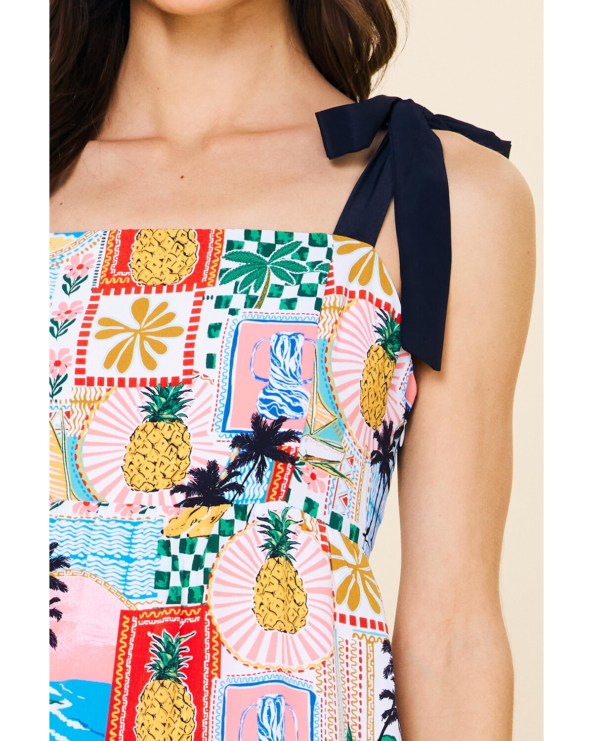 Printed Tiered Maxi Dress with Tie Shoulder