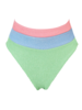 Malibu Twist Bikini Set  Description: Turn heads with the Malibu Twist Bikini Set, a bold and playful swimwear piece designed for sun-drenched days. This eye-catching set features a unique twisted one-shoulder top with a chic color-block design in s