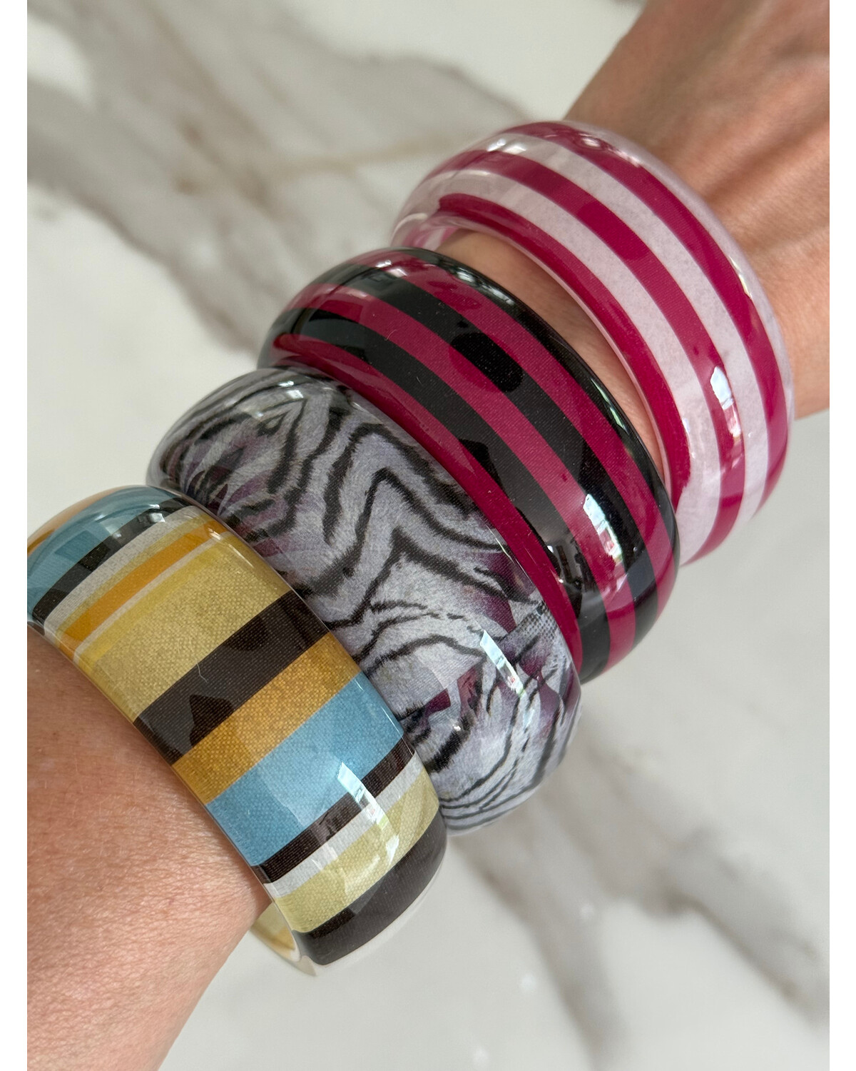 Striped & Patterned Acrylic Bangles