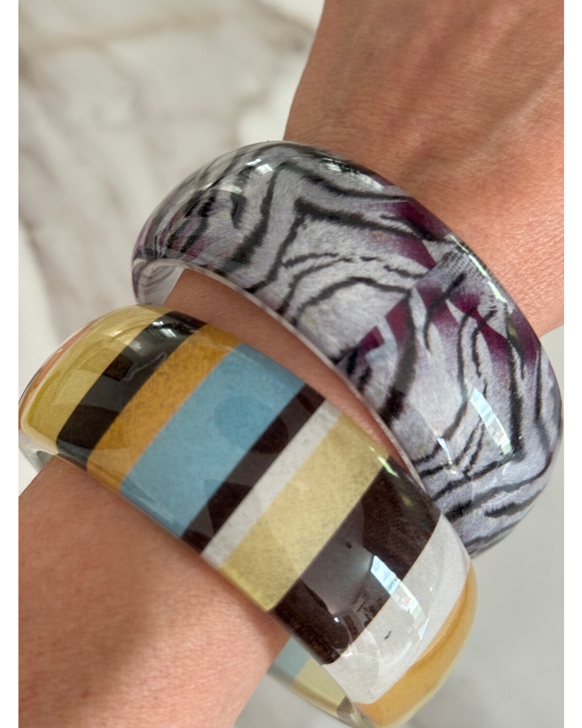Striped & Patterned Acrylic Bangles