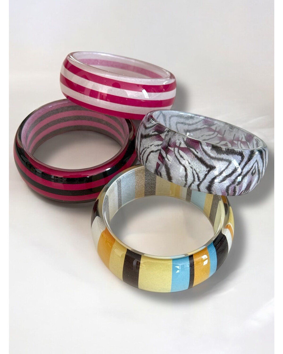 Striped & Patterned Acrylic Bangles
