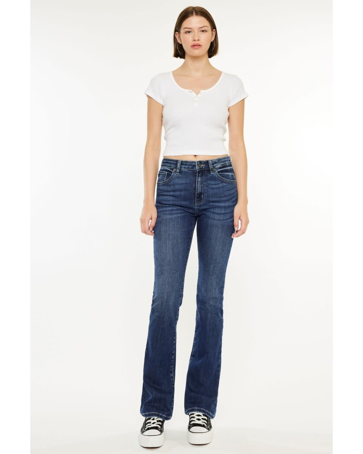 HIGH RISE SKINNY BOOTCUT JEANS