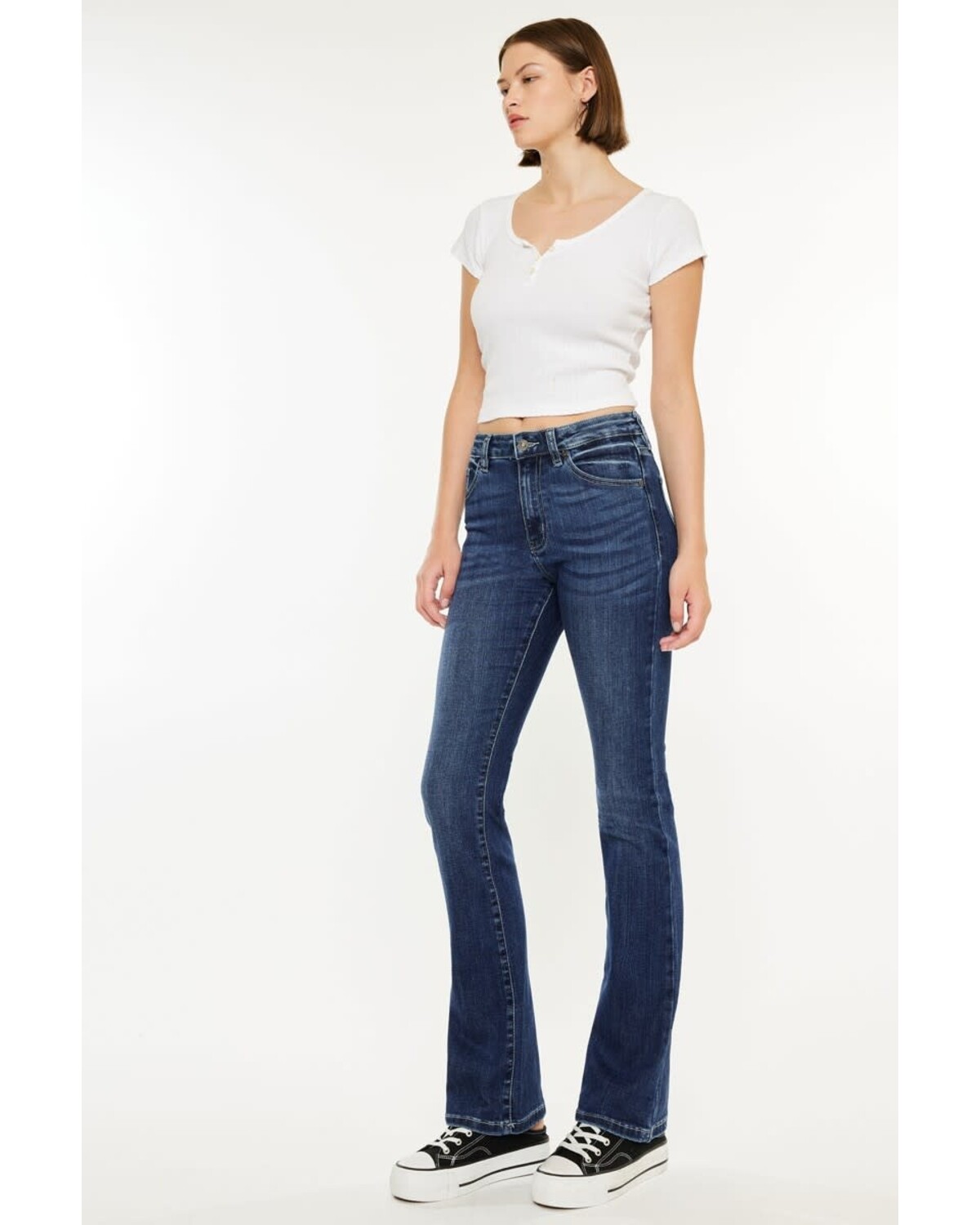 HIGH RISE SKINNY BOOTCUT JEANS