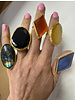 Natural stones adjustable rings