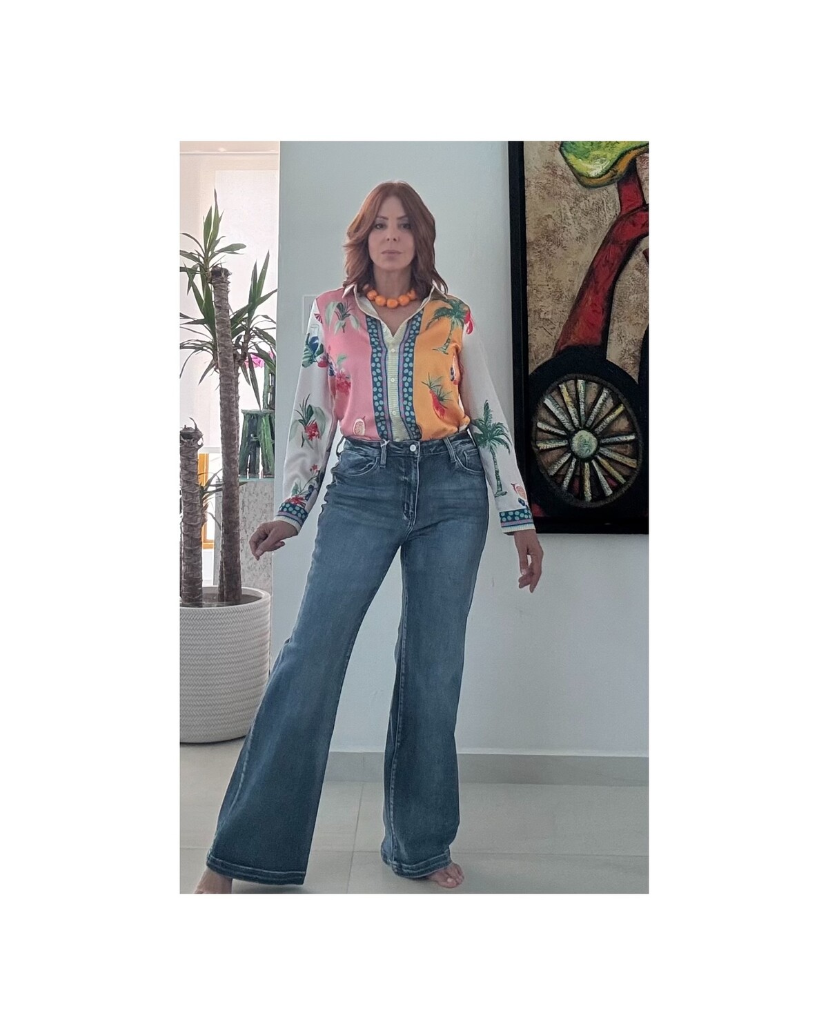 High Rise wide leg flare jeans