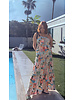 Printed Tiered Maxi Dress with Tie Shoulder