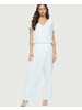 Jumpsuit with Chiffon Overlay Off white
