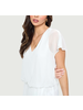 Jumpsuit with Chiffon Overlay Off white