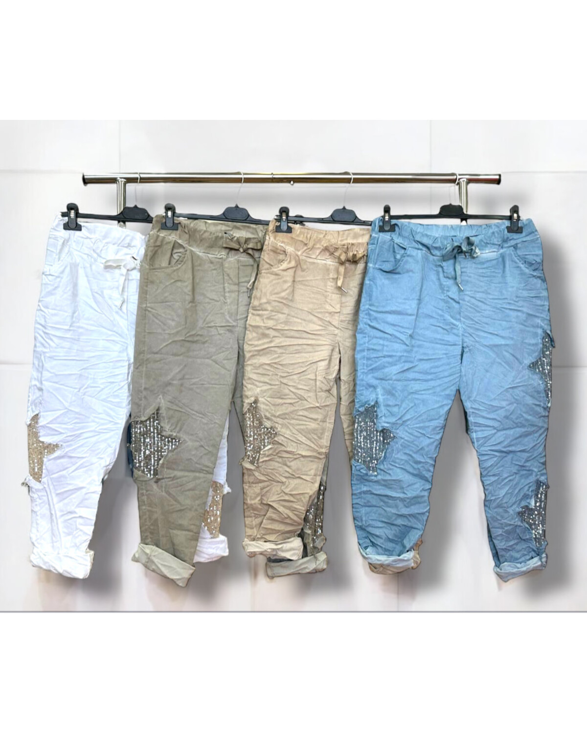 Sequins star jogger pants