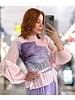 Sleeve crinkled Top pink