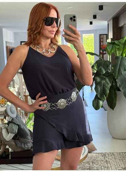 Mini Woven Asymmetrical Ruffle Skort