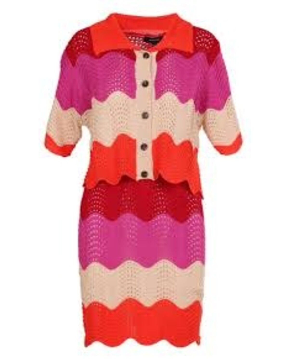 multicolor swirl pattern in a soft ribbed knit fabric
