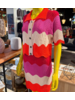 multicolor swirl pattern in a soft ribbed knit fabric
