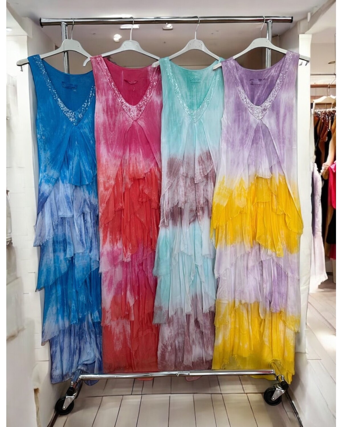 Tie dye silk Dress one size