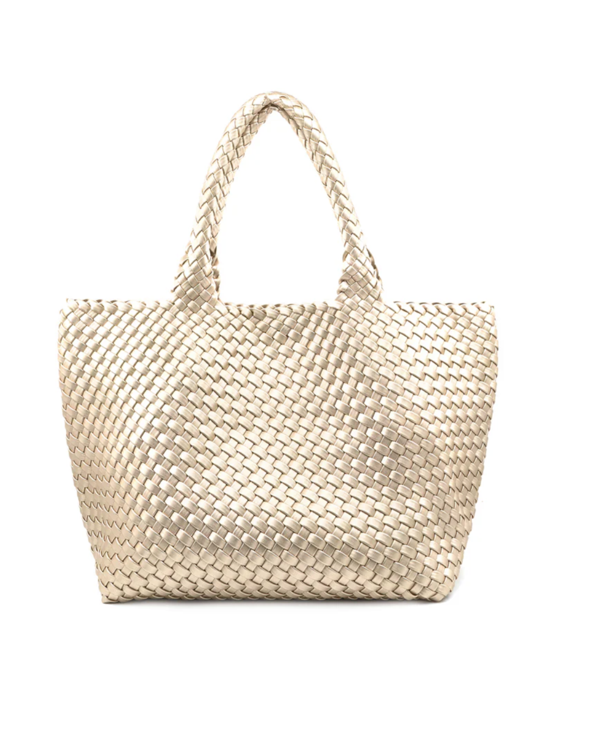 Woven tote Natural gold