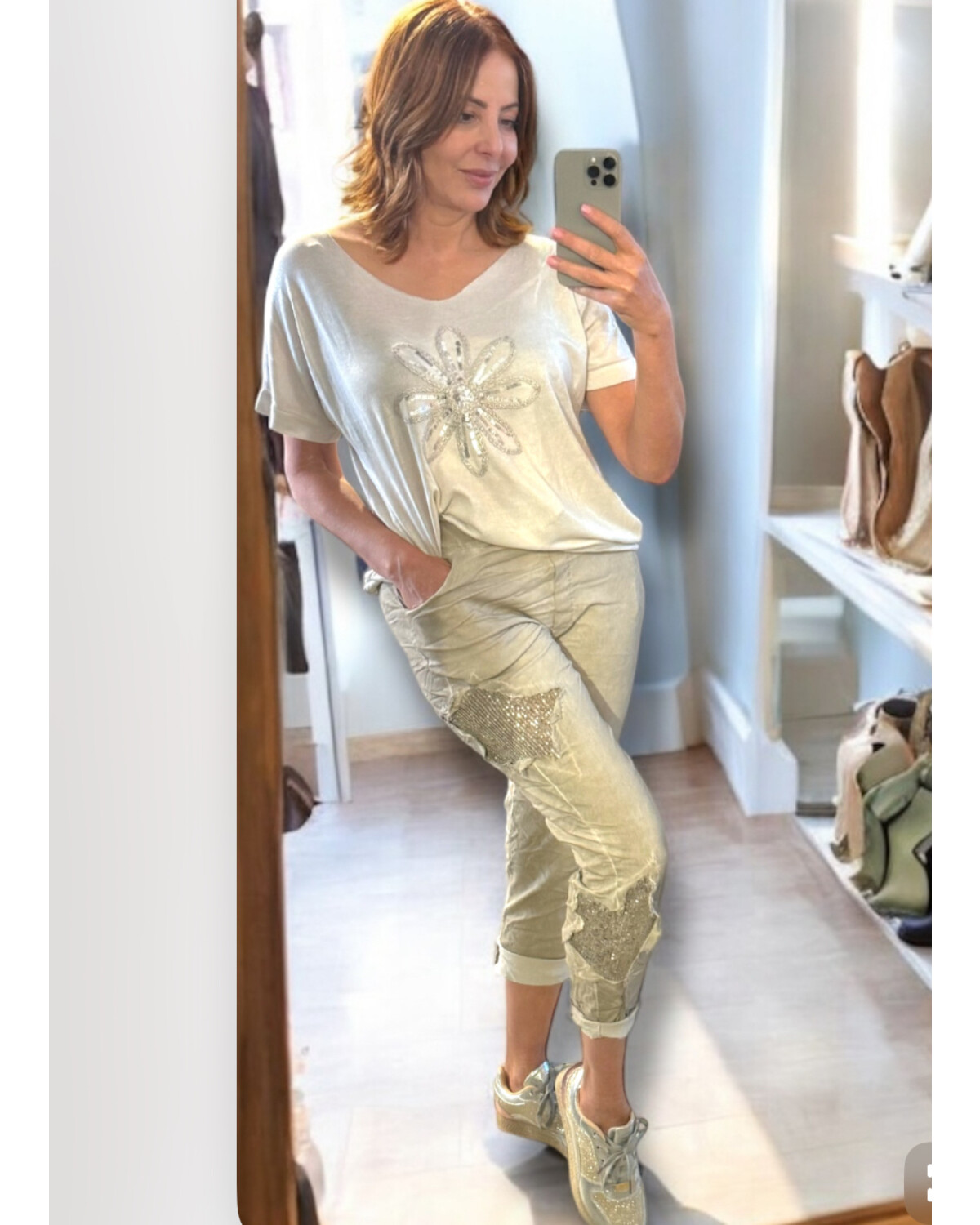Sequins star jogger pants