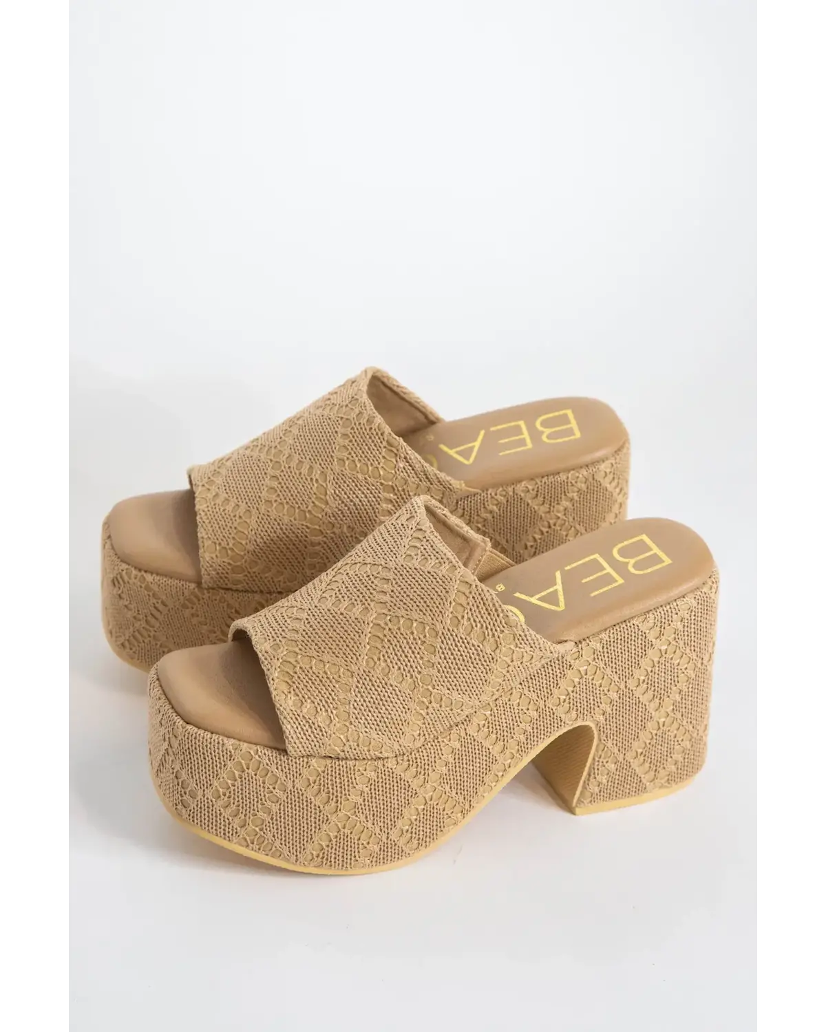 Textured Platform Sandal, Camel