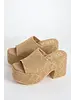 Textured Platform Sandal, Camel