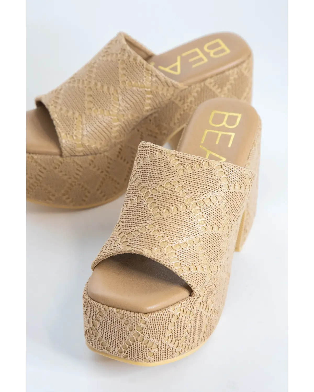 Textured Platform Sandal, Camel
