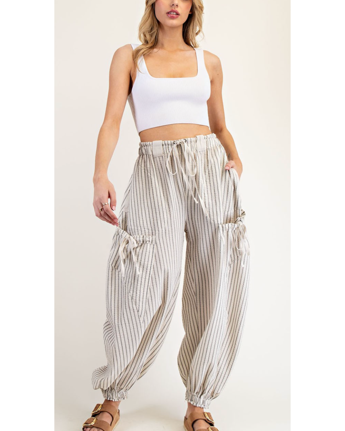 Striped side pocket jogger pant