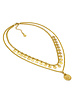 dd04051COLLANA DUE CATENE MONETE/FIORE