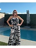 Printed Tube Top Flowy Maxi Dress