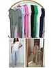 Silk Mix Short Sleeve Cross Over Longline  tunic