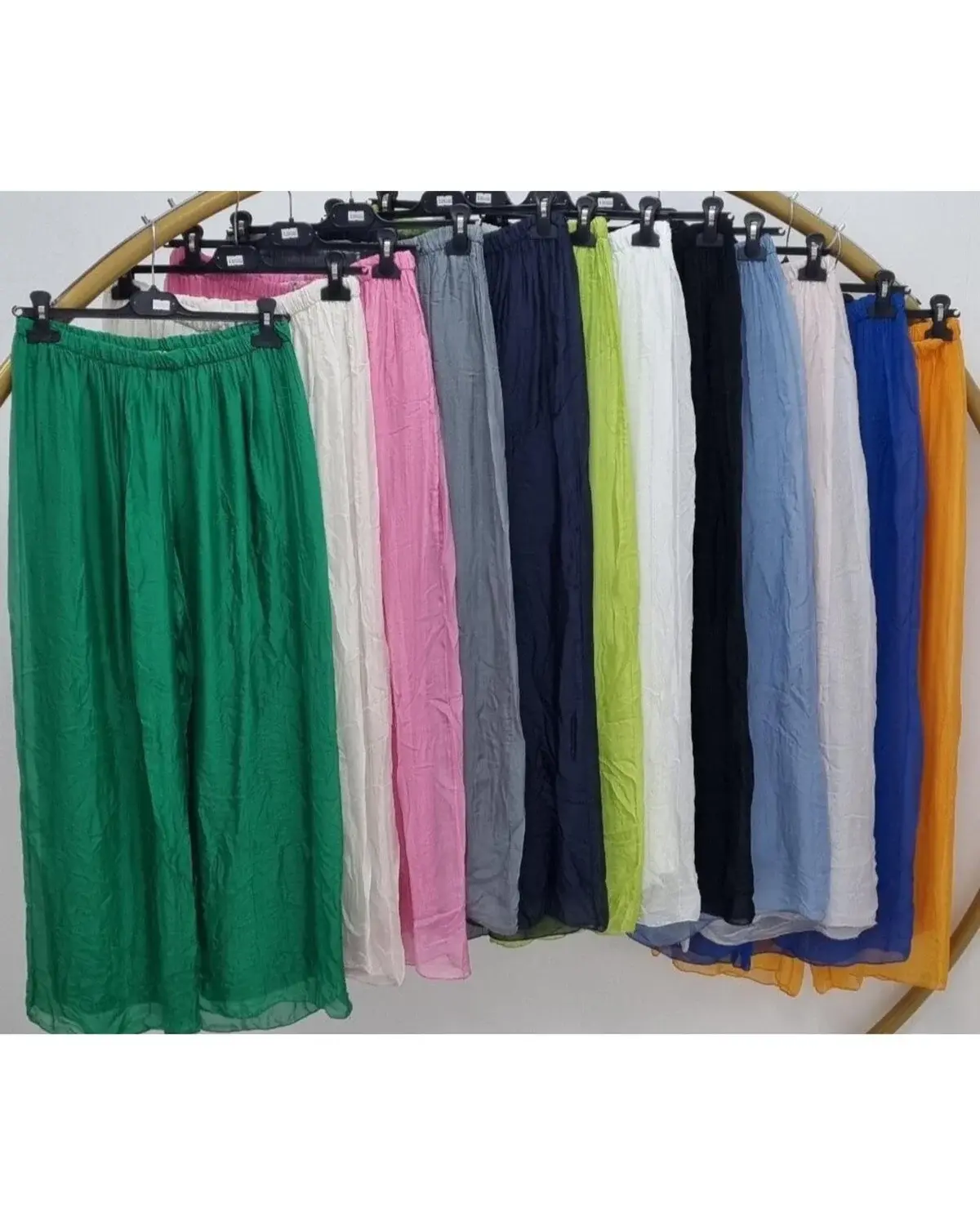 ELASTIC WAIST SILK PANT 1