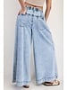 Mineral Washed Pleated Wide Leg Pants