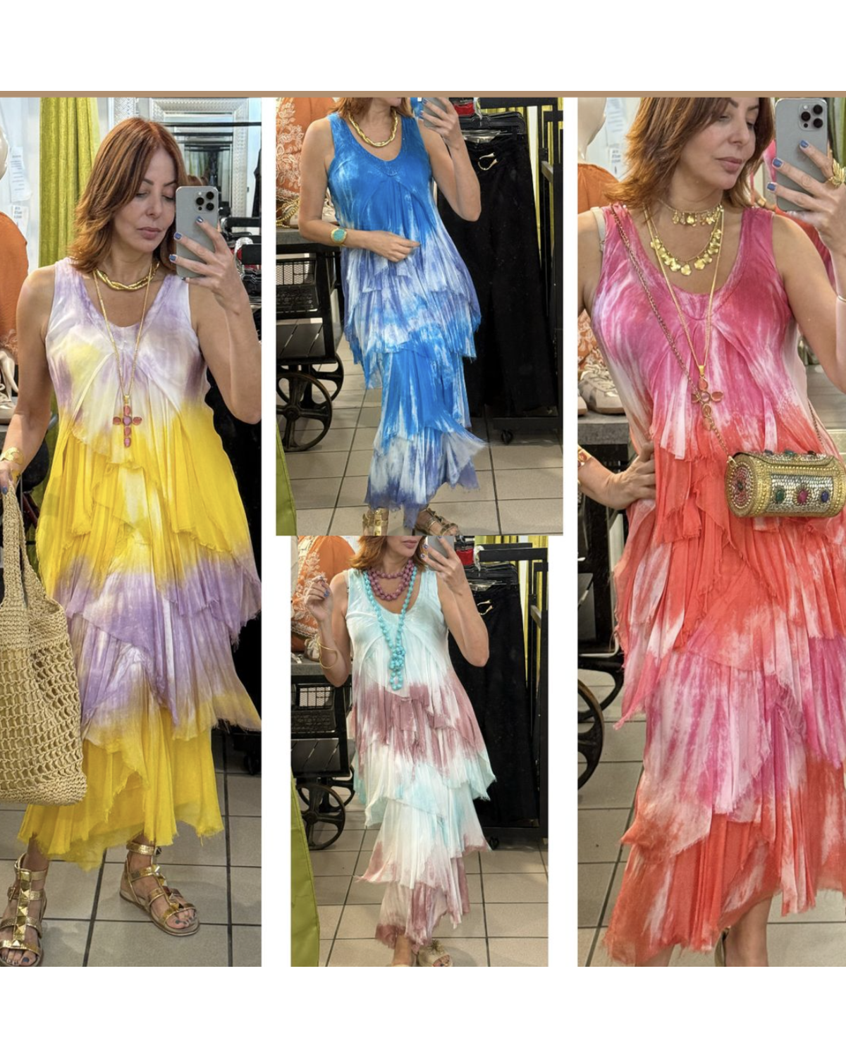 Tie dye silk Dress one size
