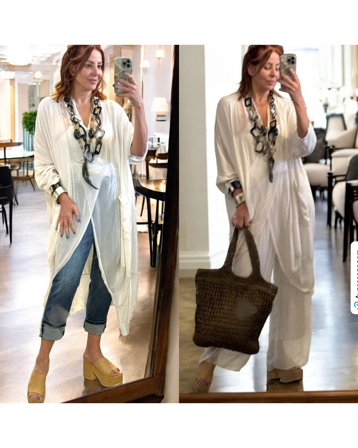 Silk Crossover Front Top With Pockets