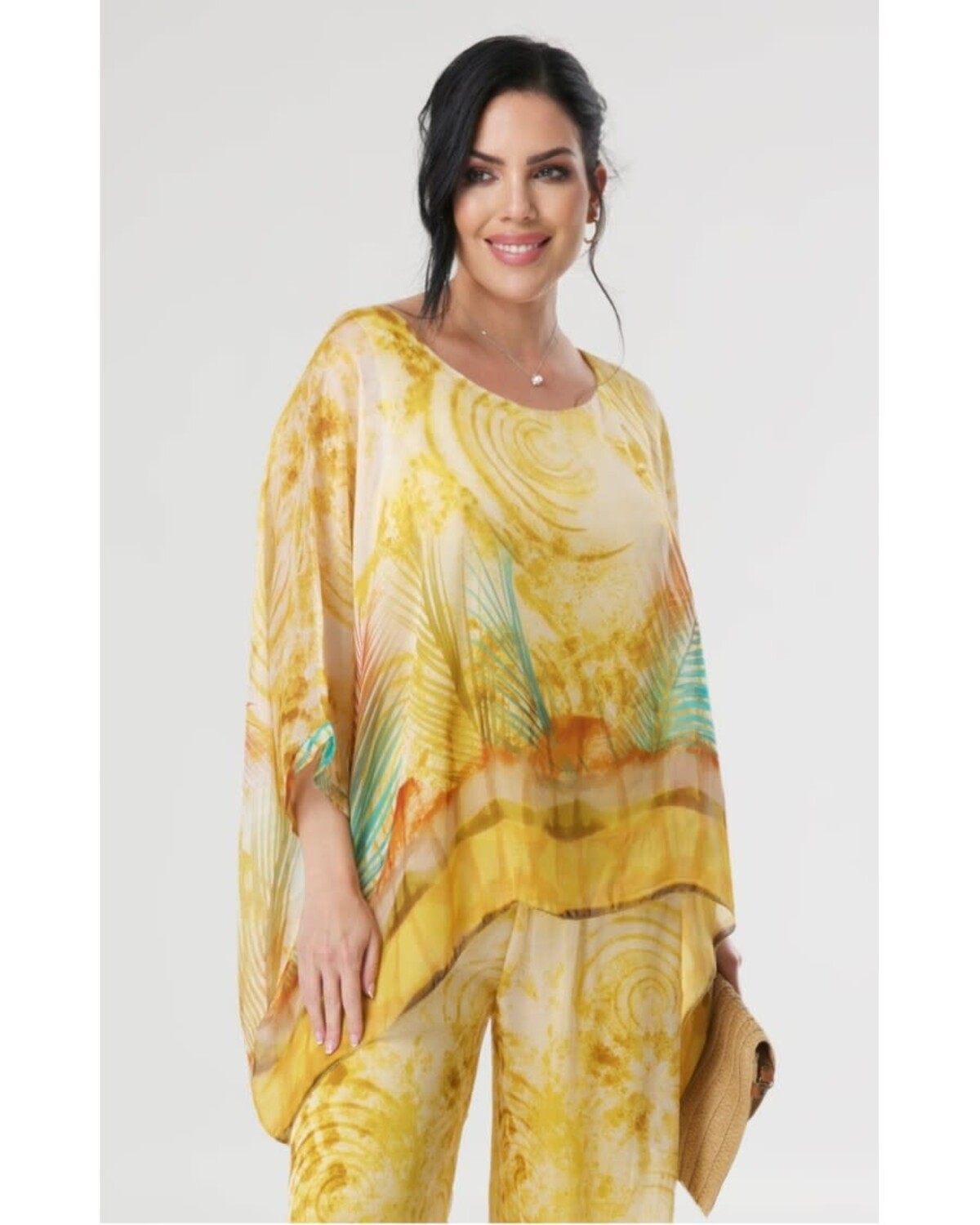 Tropical Elegance Silk Tunic One size