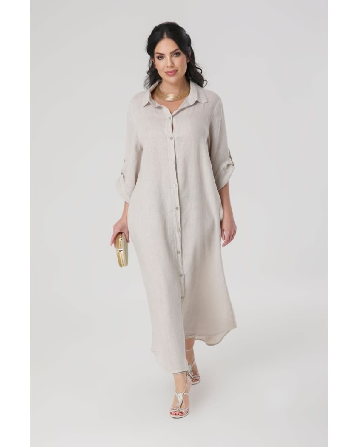 Classic Linen Utility Dress One size