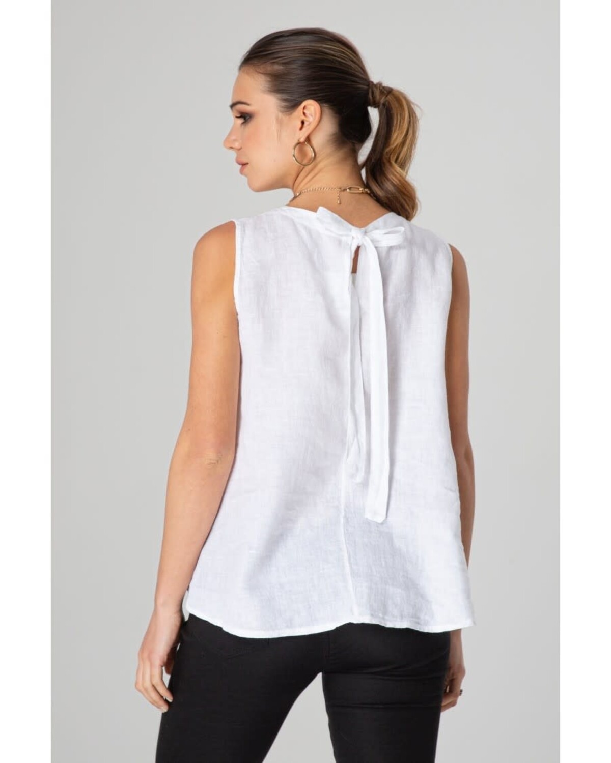 Chic White Linen Top One size