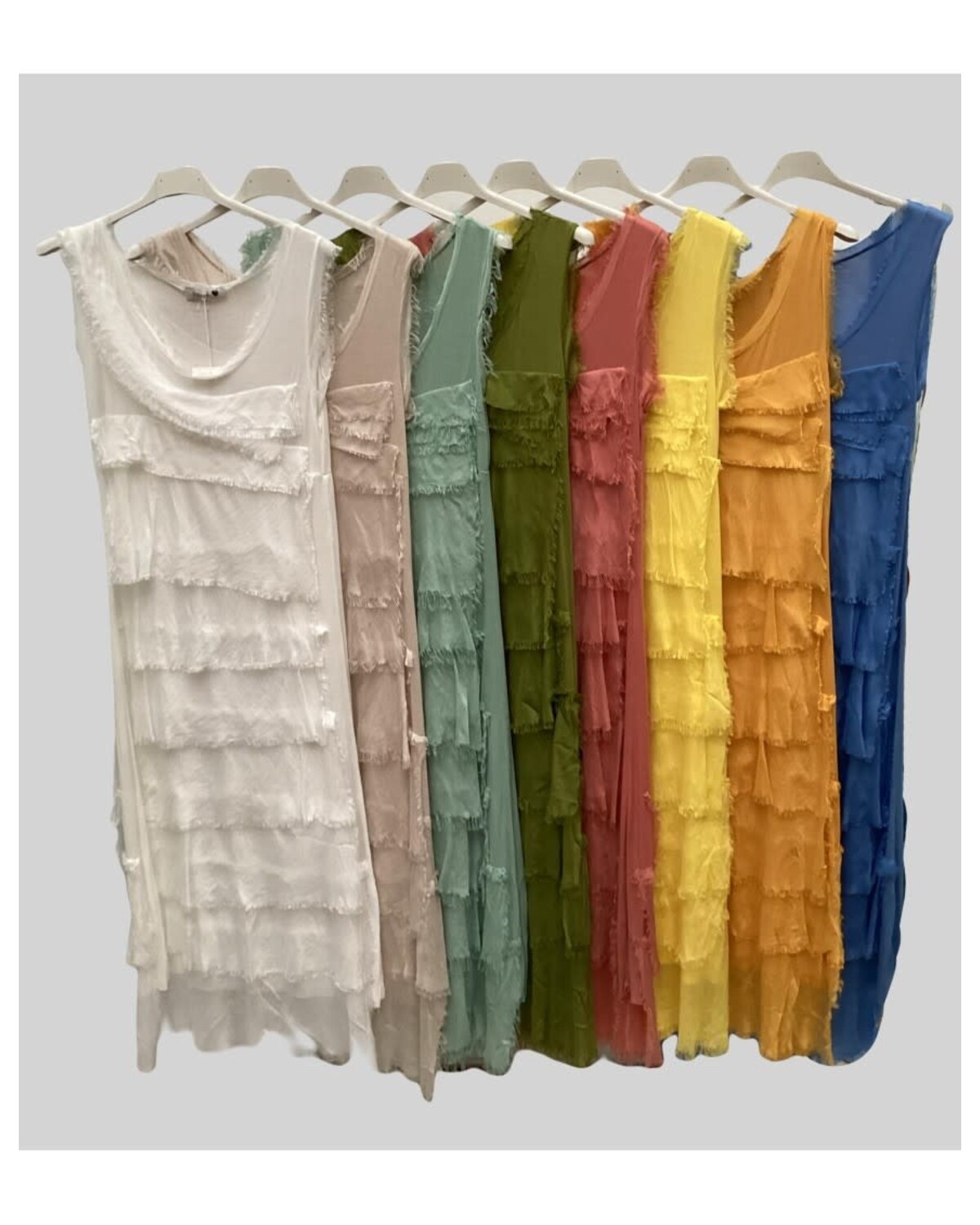 Sleeveless Flow Silk Dress One Size
