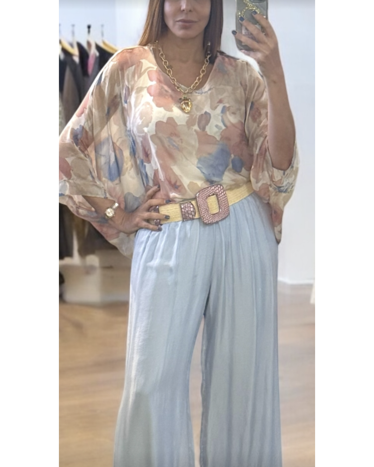 Flower Silk Tunic One size (more colors)