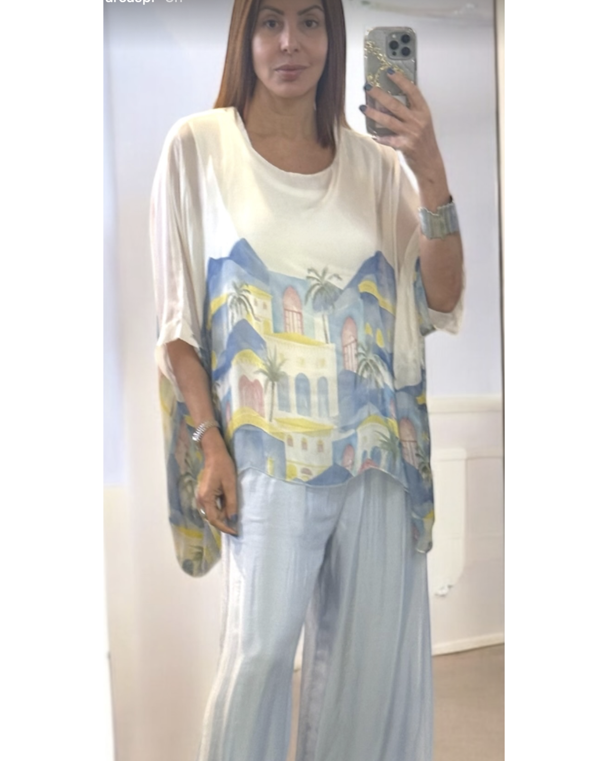 Resort Vibes silk top one size