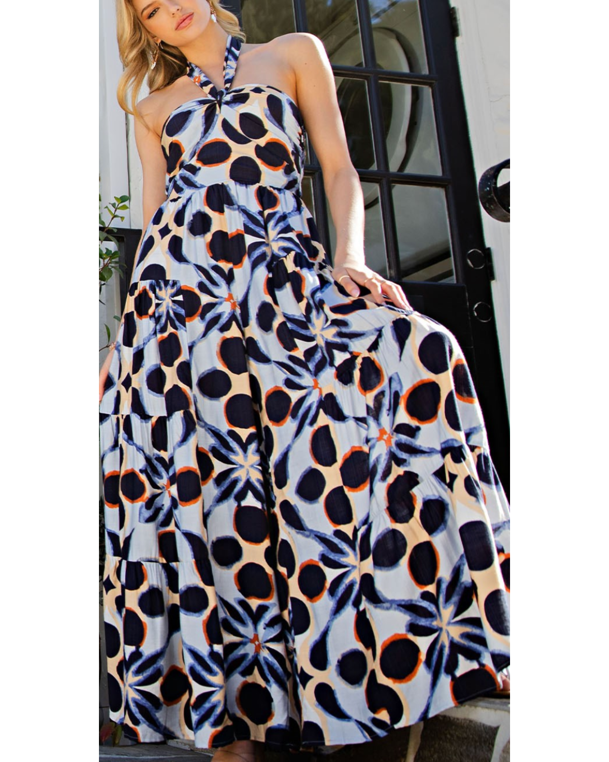 Tiered halter neck jumpsuit