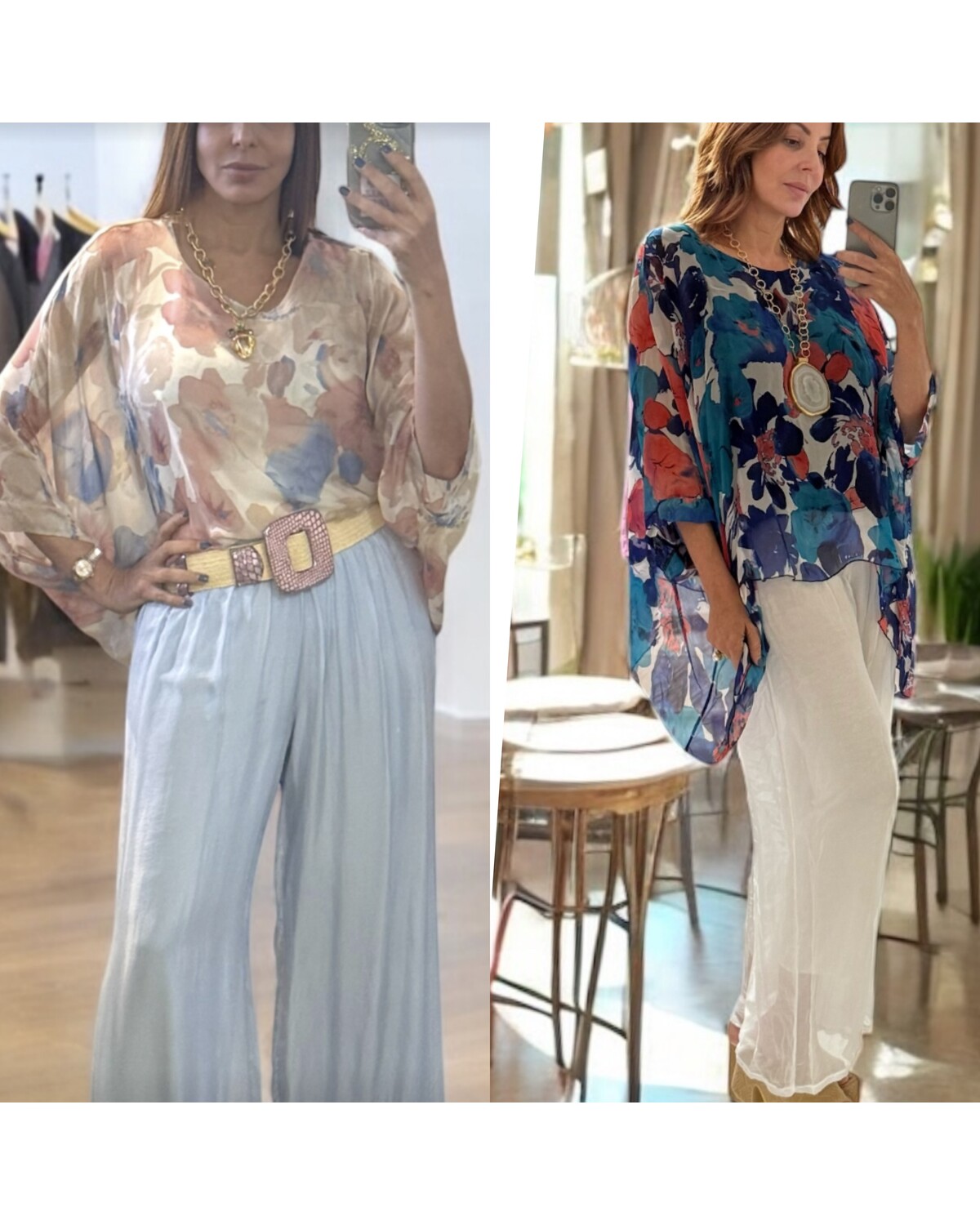 Flower Silk Tunic One size (more colors)