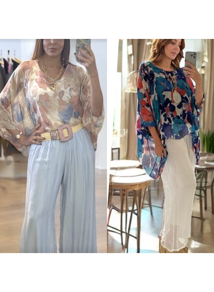 Flower Silk Tunic One size (more colors)