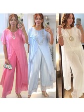 Silk Mix Short Sleeve Cross Over Longline  tunic